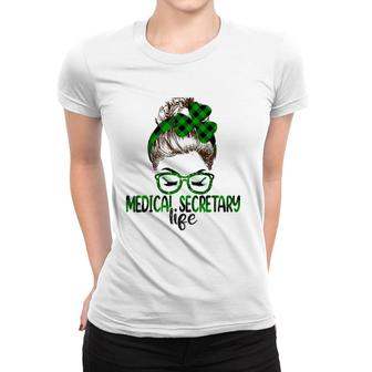 Lucky Medical Secretary St Patricks Day Irish Shamrock Women T-shirt | Mazezy
