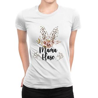 Mama Rabbit Easter Bunny Floral Leo Look Outfit Gift Easter Women T-shirt | Mazezy
