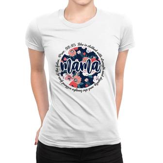 Mama-She Is Clothed With Strength And Dignity And She Laughs Women T-shirt | Mazezy UK