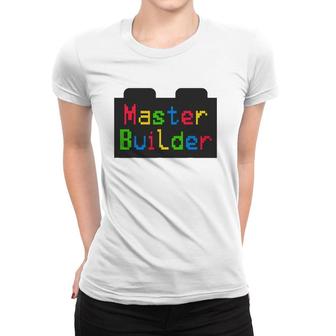 Master Builder Toy Blocks Destroyer Brick Building Boy Women T-shirt | Mazezy