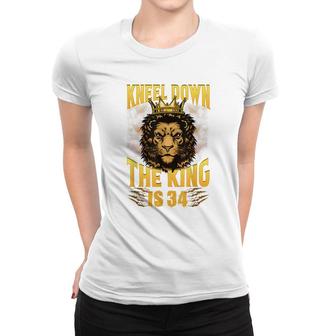 Mens 34Th Birthday King Gifts For 34 Years Old Boy Women T-shirt - Seseable
