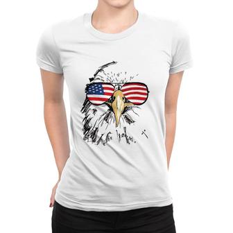 Mens Patriotic Bald Eagle Usa American Flag 4Th Of July Cool Gift Women T-shirt | Mazezy