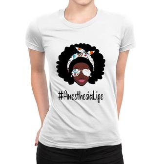 Messy Bun Anesthesia Life Nurse Gift Black History Month Women T-shirt | Mazezy