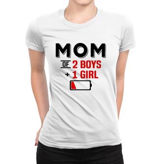 Mom Of 2 Boys 1 Girl Son Mothers Day Birthday Women T-shirt | Mazezy