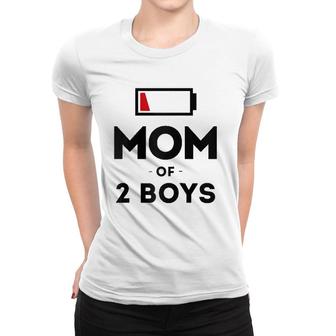 Mom Of 2 Boys Clothing Gift For Mother Wife Mom Funny Women Women T-shirt | Mazezy