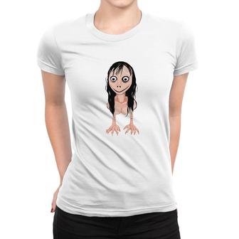 Momo Creepy Face Spooky Halloween Momo Women T-shirt - Thegiftio