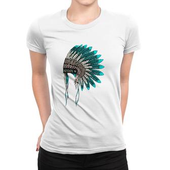 Native American Indian Headdress Costume Jewelry Decor Women T-shirt | Mazezy