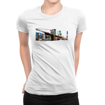 New York City Brooklyn Bridge North America Souvenir Women T-shirt | Mazezy
