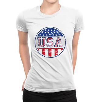 Patriotic America Usa Flag- For Proud Americans Women T-shirt | Mazezy