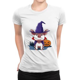 Pig Halloween Pig Lover Gift Pig Halloween Pumpkin Pig Owner Women T-shirt | Mazezy