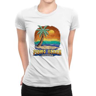 Pismo Beach California Vintage Distressed Souvenir Women T-shirt | Mazezy