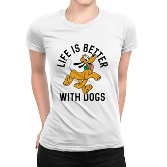 Pluto Life Is Better With Dogs Tank Top Women T-shirt | Mazezy