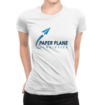 Ppln Fly High Paper Plane Logistics Women T-shirt | Mazezy