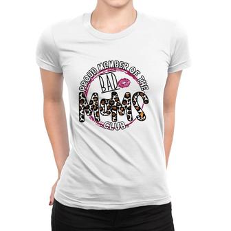 Proud Member Of The Bad Moms Club Mom Life Mama Leopard Pink Women T-shirt | Mazezy