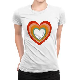 Rainbows And Heart Cutouts Valentines Love Women T-shirt | Mazezy