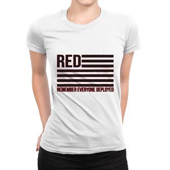 Red Remember Everyone Deployed Women T-shirt | Mazezy CA