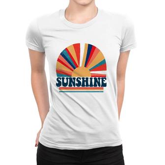 Retro 70S Style Hippie Sunshine Vintage Peace & Love Women T-shirt | Mazezy