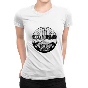 Rocky Mountain National Park Minimalist Design Seal Graphic Women T-shirt - Thegiftio UK