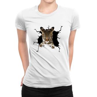 Savannah Cat Torn Cloth Kitten Women T-shirt | Mazezy