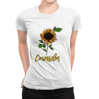 School Career Counselor Sunflower T Gift Women T-shirt | Mazezy
