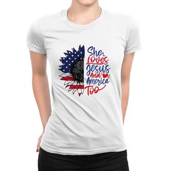 She Loves Jesus And America Too Women T-shirt | Mazezy