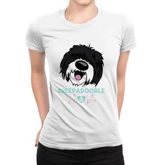 Sheepadoodle Mom Funny Dog Sheepadoodle Lovers Funny Illustration Gift For Mom Essential Women T-shirt | Mazezy