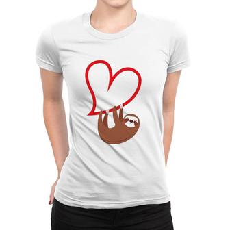 Sloth Heart Valentine's Day Girls Women Sloth Lover Women T-shirt | Mazezy DE