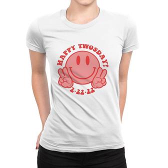 Smile Face Happy Twosday 2022 February 2Nd 2022 - 2-22-22 Gift Women T-shirt | Mazezy