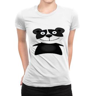 Smiling Creepy Panda Women T-shirt | Mazezy