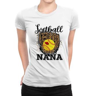 Softball Nana Leopard Game Day Gift For Mother Player Lover Women T-shirt - Thegiftio UK
