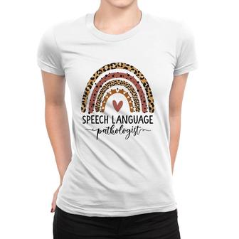 Speech Language Pathologist Rainbow Speech Therapy Gift Slp Women T-shirt | Mazezy