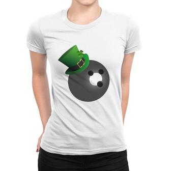 St Patrick's Day Bowling Ball Leprechaun Hat Women T-shirt | Mazezy