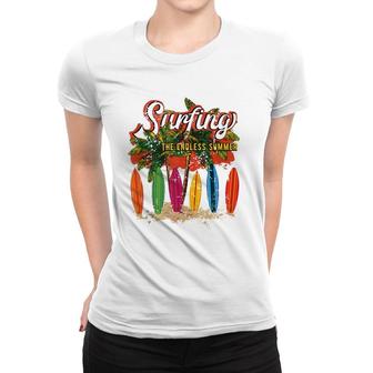 Surfboards Surfing Sunset California Beach Surfer Theme Gift Women T-shirt | Mazezy