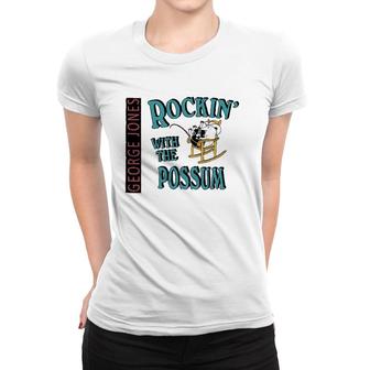 The Possum Vintage George Art Jones Distressed Legends Music Women T-shirt | Mazezy
