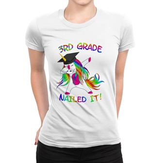Third Grade Graduation Dabbing Unicorn Boy Girl Women T-shirt | Mazezy