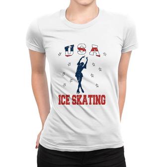 Usa Ice Skating Dance Support Women T-shirt | Mazezy