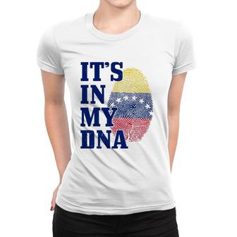 Venezuela It's In My Dna Flag Pride Roots Vintage Venezuelan Women T-shirt | Mazezy