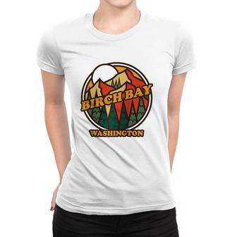 Vintage Birch Bay, Washington Mountain Hiking Souvenir Print Raglan Baseball Tee Women T-shirt | Mazezy