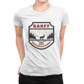 Vintage Retro Canadian Banff National Parks Souvenir Design Women T-shirt | Mazezy