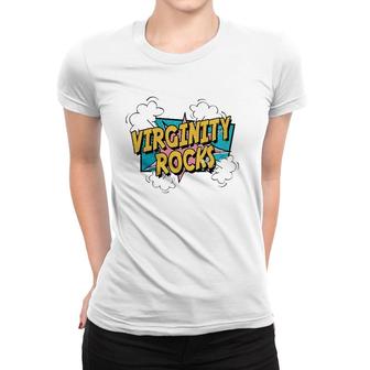 Virginity Mens & Womens Rocks Original Trendy Comic Women T-shirt | Mazezy