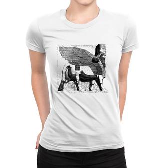 Womens Assyrian Winged Bull Lamassu Iraq Iran Souvenir Women T-shirt | Mazezy
