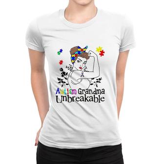 Womens Autism Grandma Unbreakable Autistic Awareness Gift Women T-shirt | Mazezy