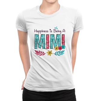 Womens Happiness Is Being A Mimi Mother's Day Gift Grandma Women T-shirt | Mazezy DE