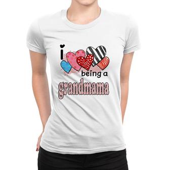 Womens I Love Being A Grandmama Cute Hearts Gifts Women T-shirt | Mazezy CA