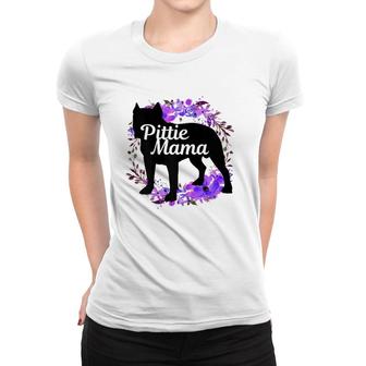 Womens Pitbull Mom Pittie Mama Dog Lover Funny Mother's Day Gift Women T-shirt | Mazezy