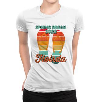 Womens Spring Break Florida Beach 2022 Vintage Cool Flip Flops Women T-shirt - Thegiftio
