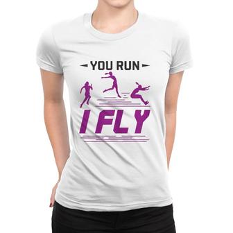 Womens Track And Field Long Jump Athlete Cool Saying Women T-shirt | Mazezy