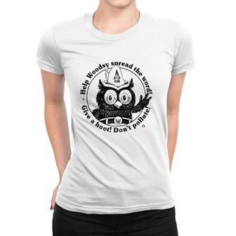 Woodsy Owl Give A Hoot Don't Pollute 70S Vintage Women T-shirt | Mazezy