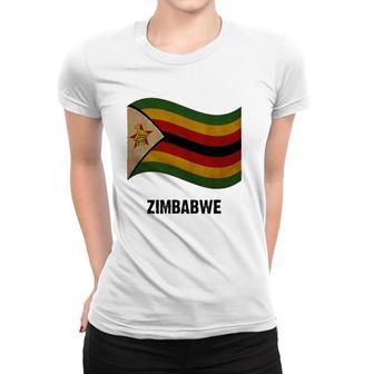 Zimbabwe Flag Vintage Zimbabwean Pride Women T-shirt | Mazezy