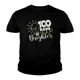 100 Days Brighter 100Th Day Of Kindergarten School Youth T-shirt | Mazezy